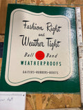 Vtg 50's Ball Band Fashion right Rubber Boots Gaiters Shoes Sign Advertising!
