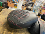 Diamond Stitch Touring Seat HD FLH Street Road Ultra Glide 2008^ Solo Pad red