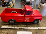 Vtg 1960's Buddy L Zoo Pickup Truck Tin Toy Red Pressed Steel nice original