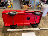 Vtg 1960's Buddy L Zoo Pickup Truck Tin Toy Red Pressed Steel nice original