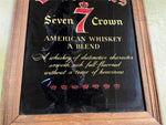 vtg 1980s Made In USA Seagrams 7 Crown American Whisky Mirrored Advertising Sign