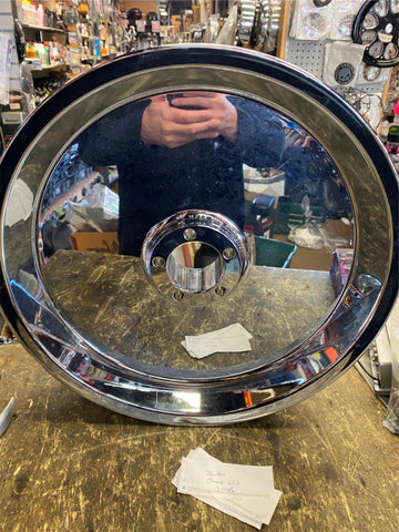 Chrome REvteck Front Rear Solid Disc Mag Wheel 3x16 Harley Softail Dyna Sportste
