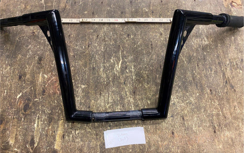Black 1 1/4 10" ape Hanger Handlebars Harley Chopper Bent Tlc Z bars custom