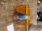 Vtg Headlight Visor Yellow 7" Panhead Shovelhead Custom Chopper Knucklehead Cycl