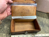 Leather Family Vtg Chest Bost Stamped 1800s Antique Jewelry Ephemera Box Gold!