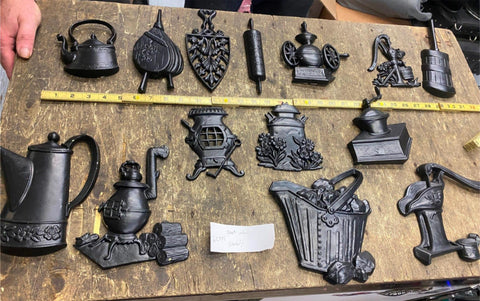 ANTIQUE SEXTON HAND PAINTED COUNTRY KITCHEN COLLECTION CAST ALUMINUM WALL ART