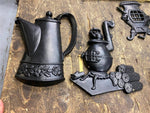 ANTIQUE SEXTON HAND PAINTED COUNTRY KITCHEN COLLECTION CAST ALUMINUM WALL ART
