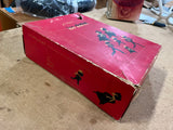 Vintage Made In England J.C. Higgins Black Leather Ice Skates In Orig Box Sz 8