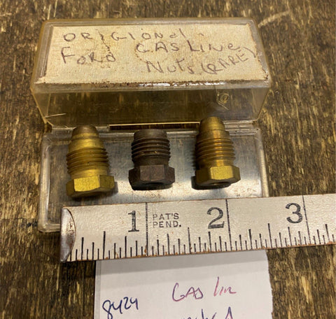 Ford Model A Gas Fuel Line Nuts Fitting OEM VTG parts 1930's