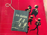 Vintage Made In England J.C. Higgins Black Leather Ice Skates In Orig Box Sz 8