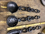 Cast Iron Decorative Kitchen Utensil set Wall Hanging Display Spoons fork Vtg