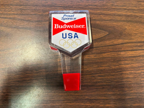 Vintage Budweiser USA Olympic Sponsor Beer Tap Handle Acrylic Rare