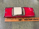 Vintage 1963 Ford Thunderbird MF 333 Tin Friction Toy Car Red White Convertible