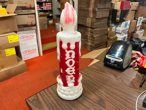 Vintage Christmas Blow Mold Noel Candle Stick 1970 Empire 13" Plastic Table Top