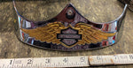 OEM Harley Davidson Chrome Gold Logo Wing Eagle Fender Tip Trim Fatboy FLSTF Rea