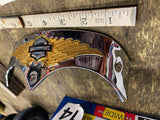 OEM Harley Davidson Chrome Gold Logo Wing Eagle Fender Tip Trim Fatboy FLSTF Rea