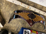 OEM Harley Davidson Chrome Gold Logo Wing Eagle Fender Tip Trim Fatboy FLSTF Rea