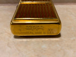 Brass Zippo Lighter Brown Marble Inlay 1996 Unfired Vtg Classy Collectible!