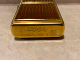 Brass Zippo Lighter Brown Marble Inlay 1996 Unfired Vtg Classy Collectible!