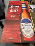 Michelob Ultra Beer Sign Texas Road House 36x18 Advertising Corrugated Man Cave!