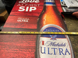 Michelob Ultra Beer Sign Texas Road House 36x18 Advertising Corrugated Man Cave!