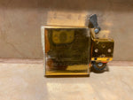 Brass Zippo Lighter Brown Marble Inlay 1996 Unfired Vtg Classy Collectible!