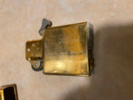 Brass Zippo Lighter Brown Marble Inlay 1996 Unfired Vtg Classy Collectible!