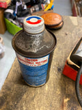 Vtg Delco Oil Brake Fluid Tin Metal Can Cone Top Chevy Hot Rod collector Full!