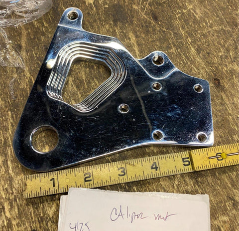Rear Brake Caliper Mount Bracket Harley FXR Revtech 4 piston Chrome 87-94