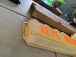 Vtg Curtis Key Double Sided Sign Advertising Service Station Garage Oil Gas Cave