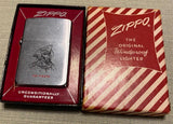 1960 Pirate Zippo Lighter NOS Candy Stripe Orig box Vtg Unfired Mint Rare!