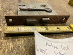 Antique Door Lock Latch  w/ Skeleton Key works Vtg 1930's Orig