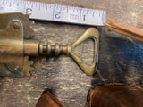 Vtg Italy Brass Winged Wine Bottle Opener Cork Screw