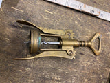 Vtg Italy Brass Winged Wine Bottle Opener Cork Screw