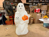 Vtg Made In USA Empire Blow Mold 23" Ghost W/ Skull & Pumpkin Halloween Decor