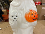 Vtg Made In USA Empire Blow Mold 23" Ghost W/ Skull & Pumpkin Halloween Decor