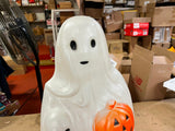 Vtg Made In USA Empire Blow Mold 23" Ghost W/ Skull & Pumpkin Halloween Decor