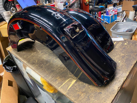 Factory Paint Rear Fender Harley Fatboy 1990-1999 Black Pin FLSTF softail