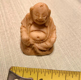 Rare Vtg Laughing Buddha Figurine Budai Hotei Carved Soapstone Resin Sculpture
