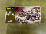 Hasegawa, US Jeep Willys MB Cargo/37mm Transport Gun Model 1/72 Scale Incomplete