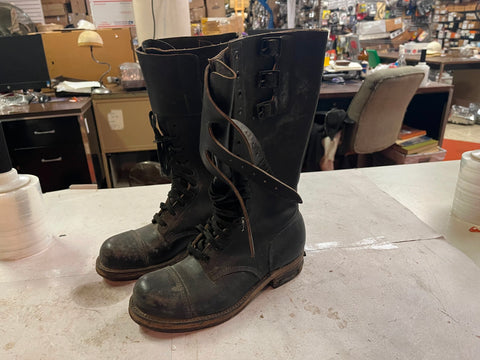 Vintage 1940s WWII Mens 8F Motorcycle Buckle British Military Army Tank Boots