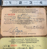 1913 1914 1915 Indian Hendee Vtg Antique motorcycle Registration Card Paper Acc!