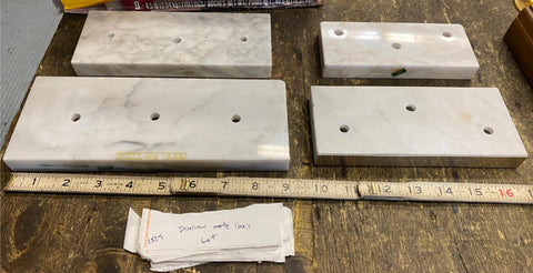 Lot of 4 Genuine Italian Marble White Trophy Award bases Bottom Mount Art