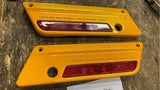 Yellow Chrome Saddlebag Latches Covers Harley Touring Street Road Glide uLTRA FL