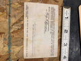 1923 Harley Davidson JD Vintage Antique motorcycle Registration Card Paper Acc!