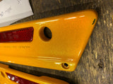 Yellow Chrome Saddlebag Latches Covers Harley Touring Street Road Glide uLTRA FL