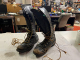 Vtg 1950s Lineman Laces Tall Motorcycle Riding Leather Riding Boots Mens Sz 11
