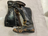 Vtg 1950s Lineman Laces Tall Motorcycle Riding Leather Riding Boots Mens Sz 11