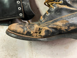 Vtg 1950s Lineman Laces Tall Motorcycle Riding Leather Riding Boots Mens Sz 11