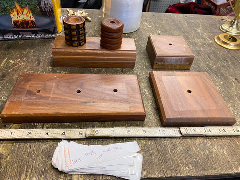 Lot of Wood Trophy Award bases Centers Bottom Mount Art Fancy